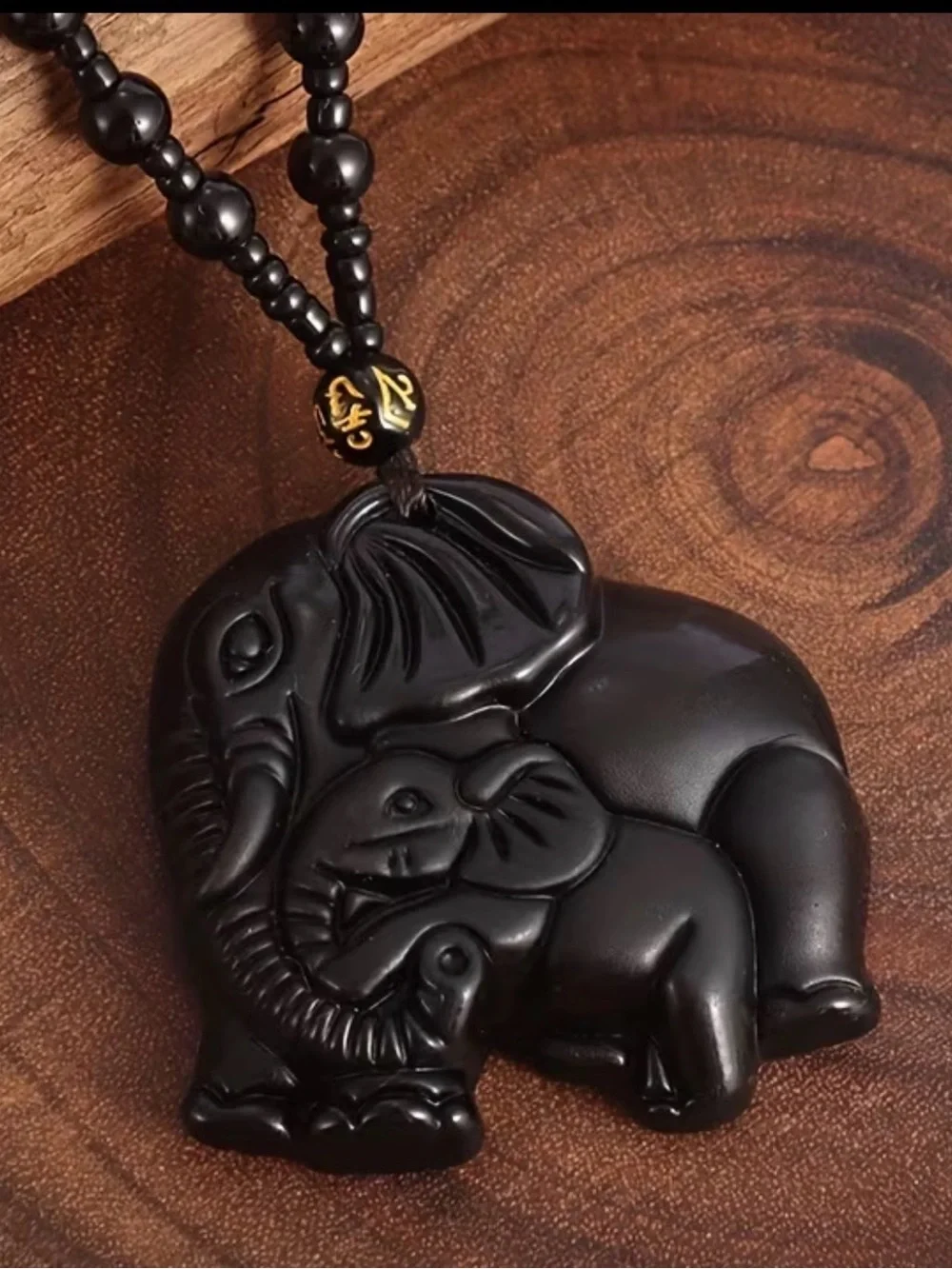Black Elephant Pendant Necklace for Kids - Brand